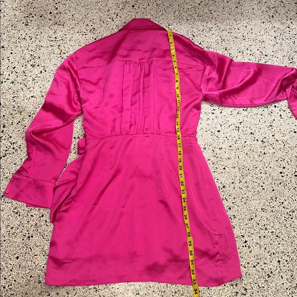 NWT Milly hot pink Jordan satin mini wrap dress small s - Picture 8 of 8